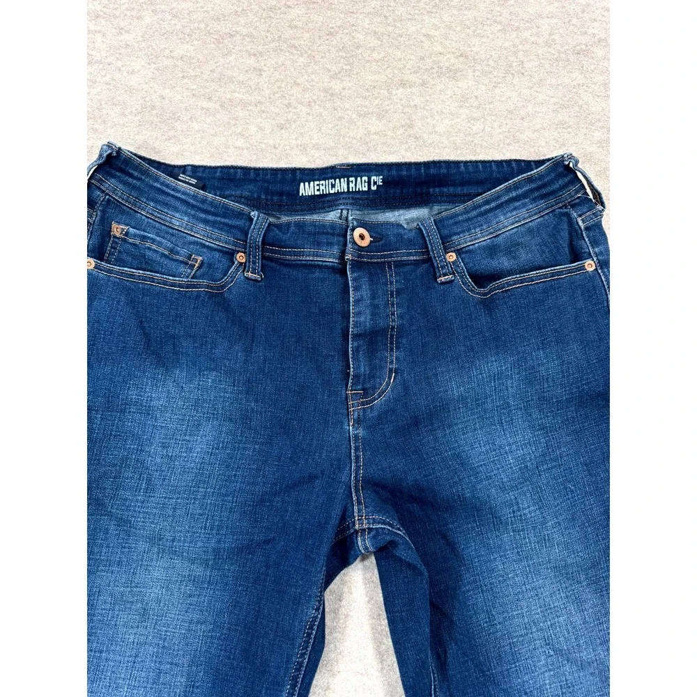 American Rag Cie Mens 36x30 Blue Denim Medium Wash Straight Leg Stretch Jeans